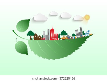 Ecology connection concept background .Vector infographic illustration
