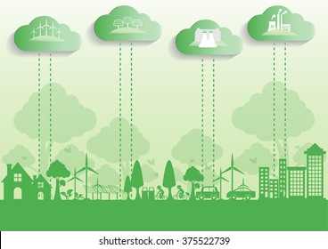 Ecology connection concept background .Vector infographic illustration