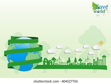Ecology connection  concept background . Vector infographic illustration
