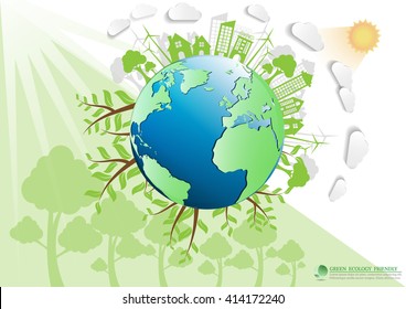 Ecology connection  concept background . Vector infographic 
illustration