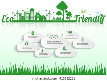 Ecology connection  concept background . Vector infographic illustration
