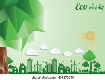 Ecology connection concept background .Vector infographic 

illustration