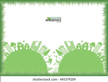 Ecology connection concept background .Vector infographic illustration