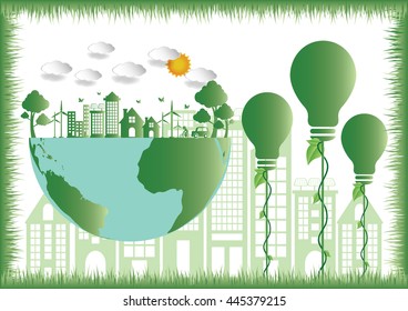 Ecology connection concept background .Vector infographic illustration