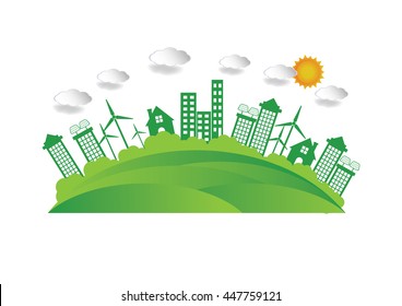 Ecology connection  concept background . Vector infographic illustration