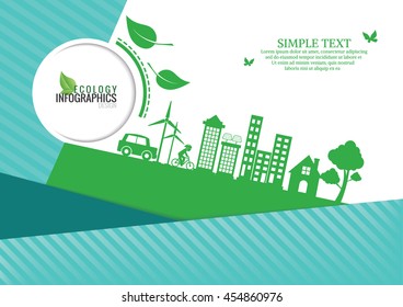 Ecology connection concept background .Vector infographic illustration