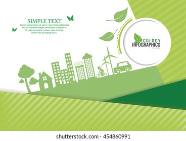 Ecology connection concept background .Vector infographic illustration