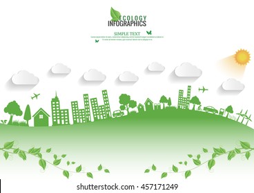 Ökologie-Verbindungskonzept-Hintergrund.Vektorgrafik