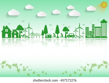 Ecology connection concept background .Vector infographic illustration
