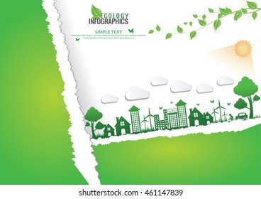 Ecology connection  concept background . Vector infographic illustration