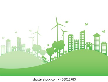 Ecology connection concept background .Vector infographic illustration