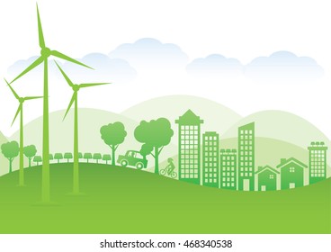 Ecology connection  concept background . Vector infographic illustration