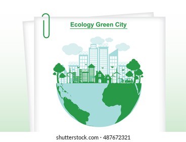 Ecology connection  concept background . Vector infographic illustration