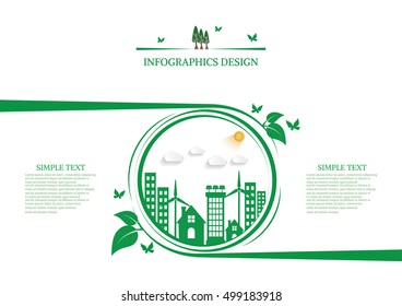 Ecology connection  concept background . Vector infographic illustration
