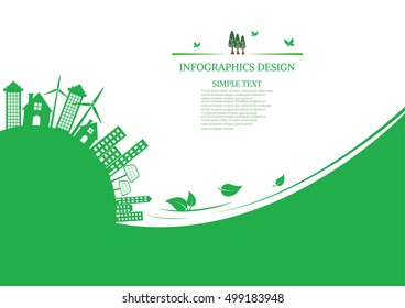 Ecology connection  concept background . Vector infographic illustration