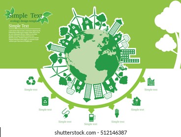 Ecology connection  concept background . Vector infographic illustration