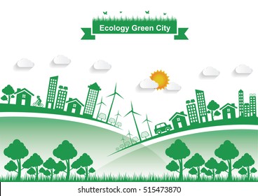 Ecology connection  concept background . Vector infographic illustration