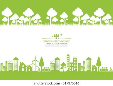 Ecology connection  concept background . Vector infographic illustration
