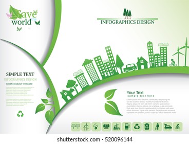 Ecology connection  concept background . Vector infographic illustration

