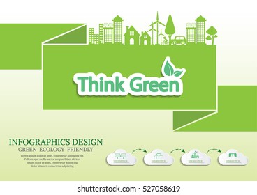 Ecology connection  concept background . Vector infographic illustration
