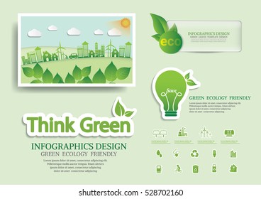 Ecology connection  concept background . Vector infographic illustration