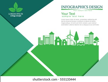 Ecology connection  concept background . Vector infographic illustration