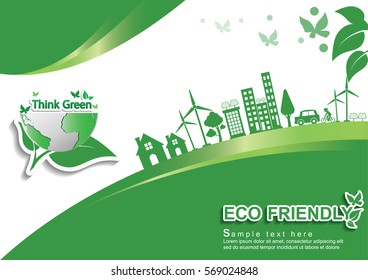 Ecology connection  concept background . Vector 

infographic illustration