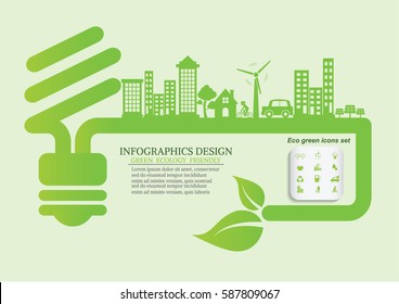 Ecology connection  concept background . Vector 

infographic illustration
