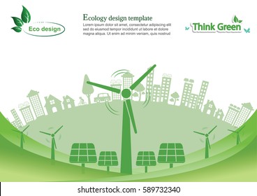 Ecology connection  concept background . Vector infographic illustration