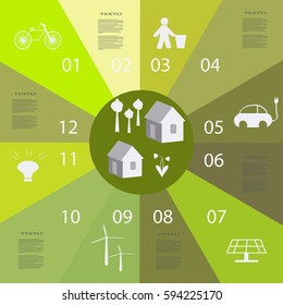 Ecology connection concept background . Vector infographic illustration.