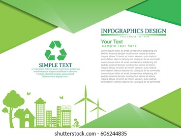 Ecology connection  concept background . Vector infographic illustration