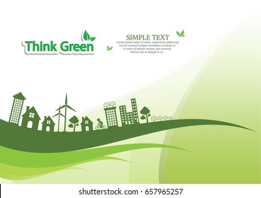 Ecology connection  concept background . Vector 

infographic illustration