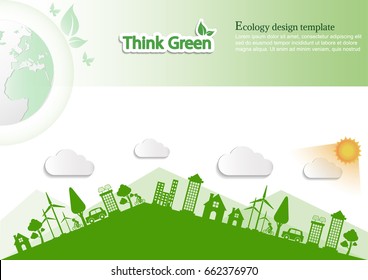 Ecology connection  concept background . Vector infographic illustration