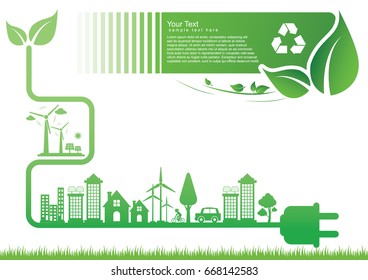 Ecology connection  concept background . Vector infographic illustration