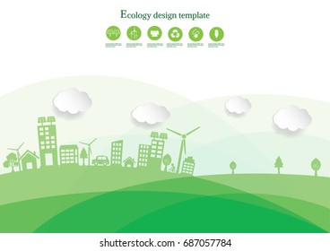 Ecology connection  concept background . Vector infographic illustration