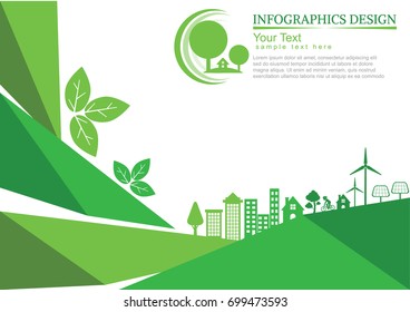 Ecology connection  concept background . Vector infographic illustration