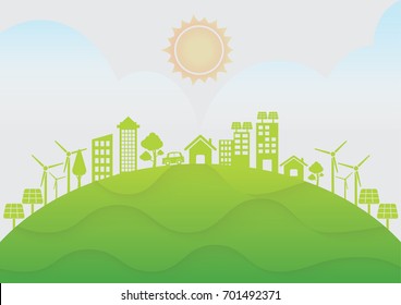 Ecology connection  concept background . Vector infographic illustration