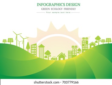 Ecology connection  concept background . Vector infographic illustration