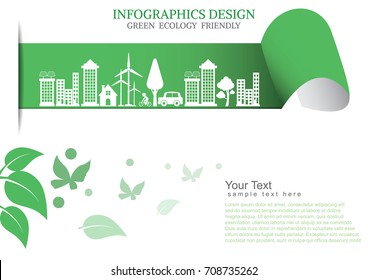 Ecology connection  concept background . Vector infographic illustration