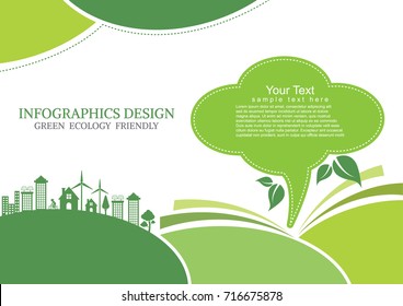 Ecology connection  concept background . Vector infographic illustration