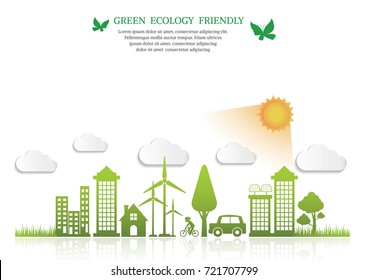 Ecology connection  concept background . Vector infographic illustration