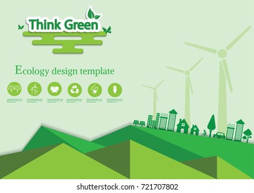 Ecology connection  concept background . Vector infographic illustration