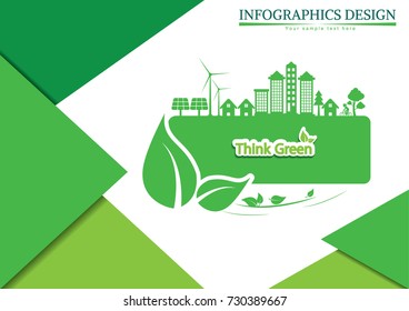 Ecology connection  concept background . Vector infographic illustration