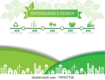 Ecology connection  concept background . Vector infographic illustration
