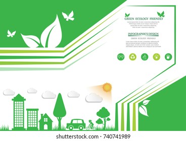 Ecology connection  concept background . Vector infographic illustration
