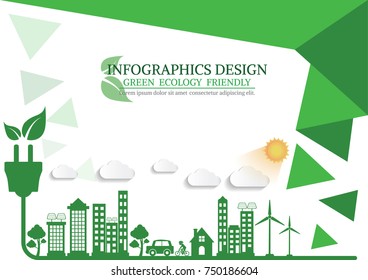 Ecology connection  concept background . 

Vector infographic illustration