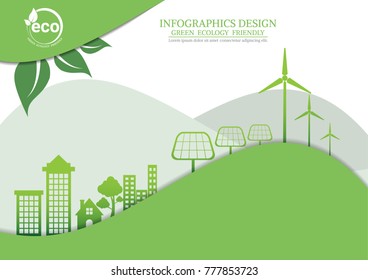 Ecology connection concept background .Vector infographic illustration