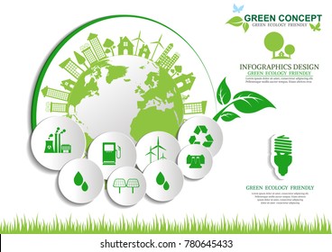 Ecology connection concept background 

.Vector infographic illustration