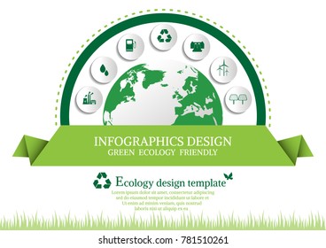 Ecology connection concept background .Vector infographic illustration