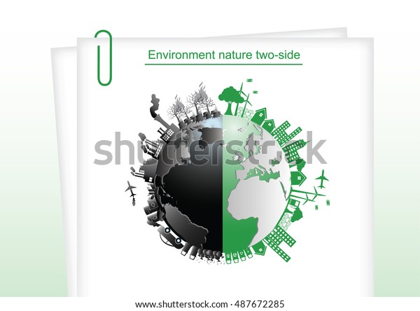 Ecology connection  concept background .\
Vector infographic\
illustration